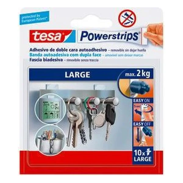 Fascia Biadesiva Forte Tesa Powerstrips 10 PZ – cod. CPD90801