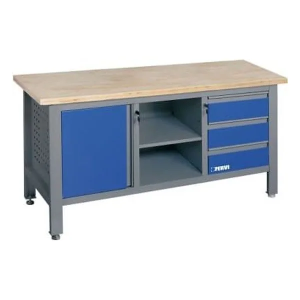 Fervi Banco da Lavoro in Kit di Montaggio con Piano in Legno – cod. B009/A2