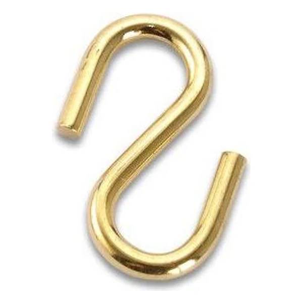 Gancio a S per Catena D 2,4 mm Acciaio Ottonato – cod. CPD9824