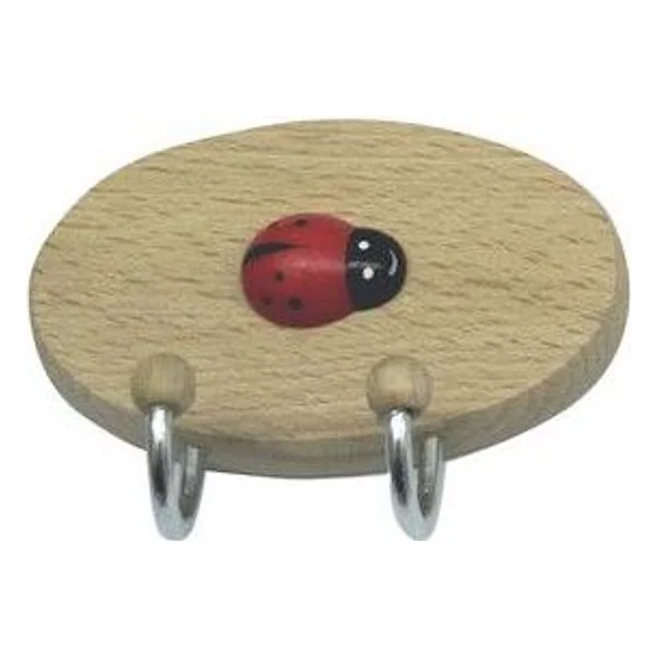 Gancio Adesivo in Legno Coccinella 2 Posti – cod. CPD15670