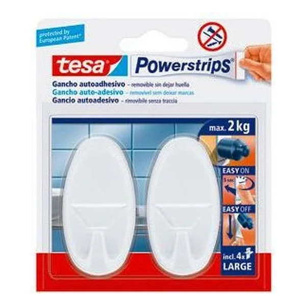 Gancio Adesivo Tesa Powerstrips Grande Bianco 2 PZ – cod. CPD90802
