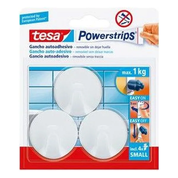 Gancio Adesivo Tesa Powerstrips Tondo Bianco 3 PZ – cod. CPD93455
