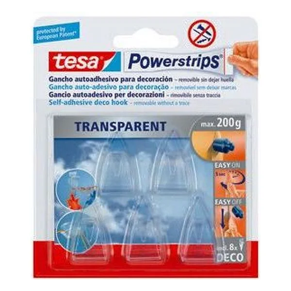 Gancio Adesivo Tesa Powerstrips Trasparente 5 PZ – cod. CPD90804