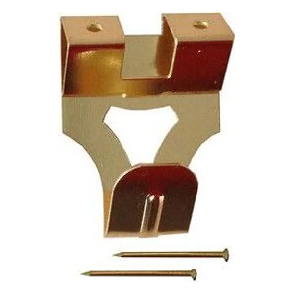 Gancio per Quadro x N. 3 Acciaio Ottone con Spillo 5 PZ – cod. CPD4278