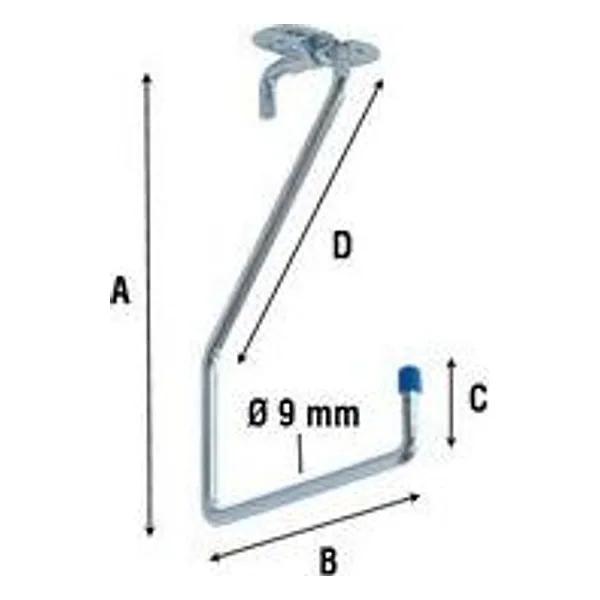 Gancio Zincato 4100 a L da Soffitto 150 mm – cod. CPD504263