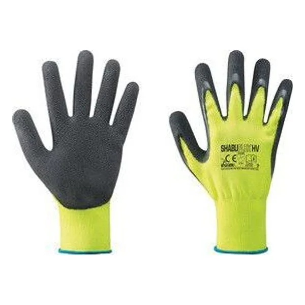 Guanti Nylon/Lattice Giallo Fluo/Nero