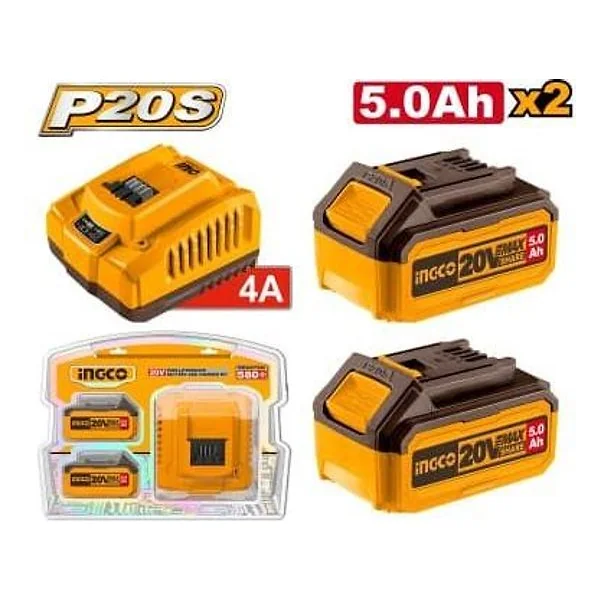 Ingco Set CARIC.FCLI20411E+2BATT.FBLI2003 – cod. INCFBCPK2513E