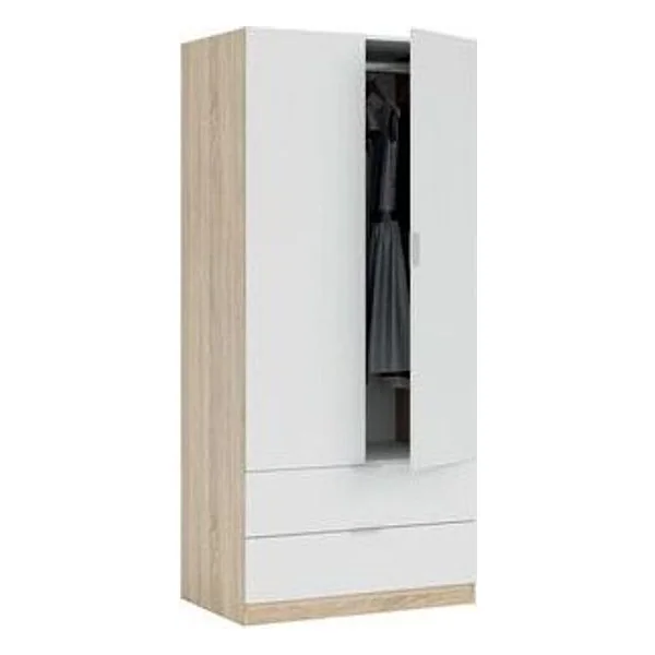 Kit Armadio 2 Ante + 2 Cass 80X52XH180 Rovere/Bia – cod. CPD95687