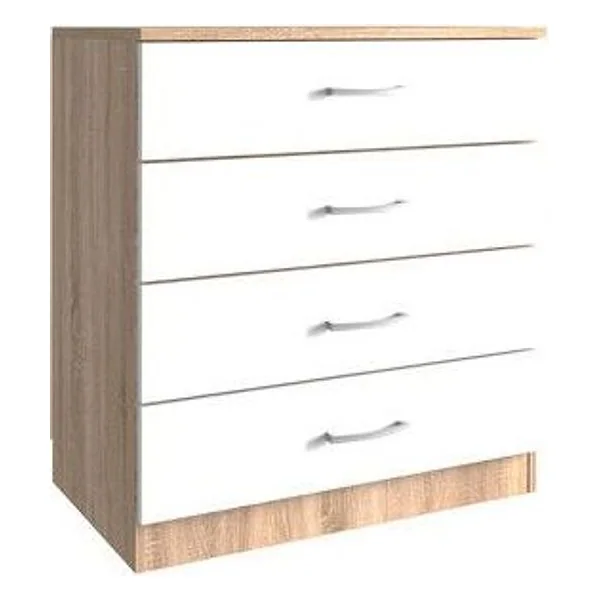 Kit Cassettone 4 Cassetti 70X40XH72 cm Rovere Bianco – cod. CPD96999