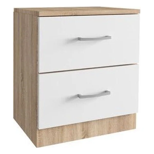 Kit Comodino 2 Cassetti 45X34XH47 cm Rovere Bianco – cod. CPD97001