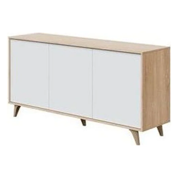 Kit Credenza 3 Ante 154X40X75H Rovere Bianco – cod. CPD502301