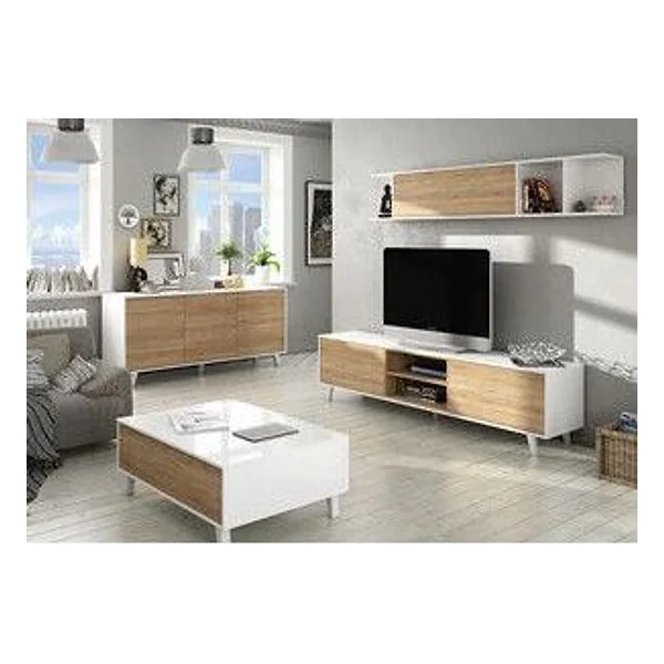 Kit Credenza 3 Ante Zaiken 154X41XH75 Bianco Rovere – cod. CPD94620