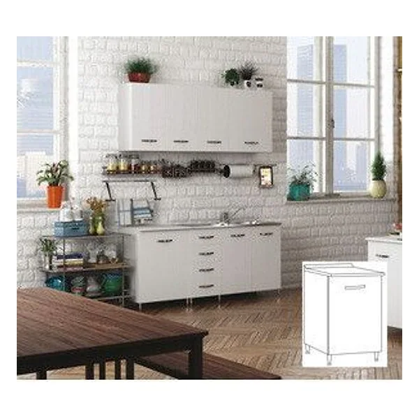 Kit Cucina Base 1 Anta 40X50XH85 cm Bianco – cod. CPD96422