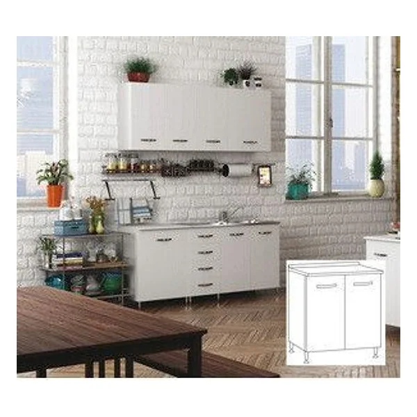 Kit Cucina Base 2 Ante 80X50XH85 cm Bianco – cod. CPD96423
