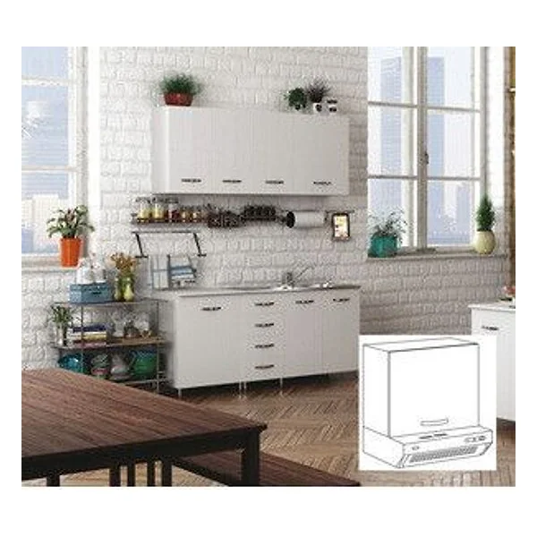 Kit Cucina Pensile 1 Anta Sopracappa 60X32XH49 cm Bianco – cod. CPD96426