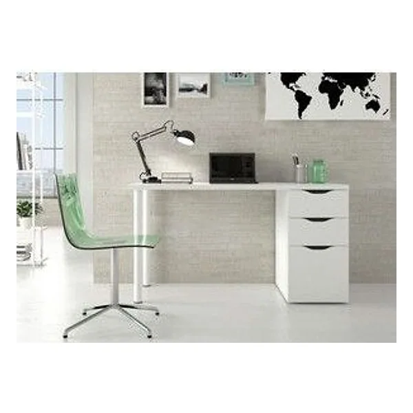 Kit Scrivania Athena con Cassettiera 138X60X74 Bianco – cod. CPD97240