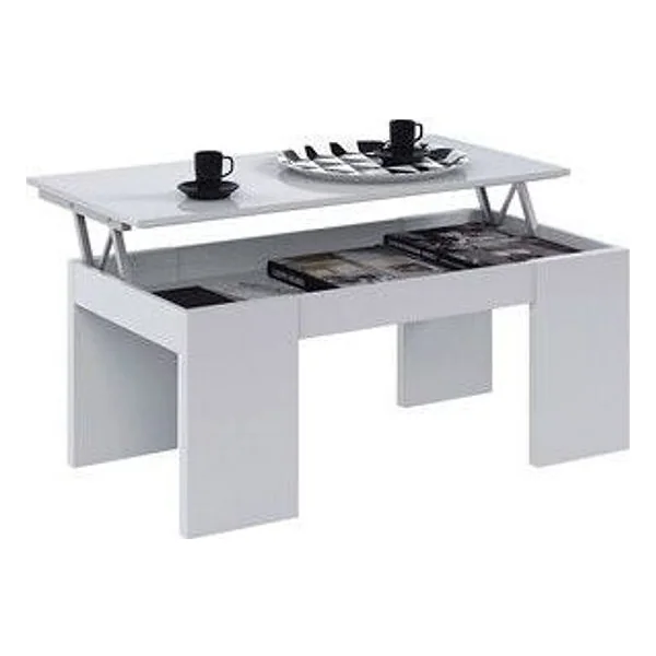 Kit Tavolo Caffé Elev 50X100X43/54H Bianco Lucido – cod. CPD99488