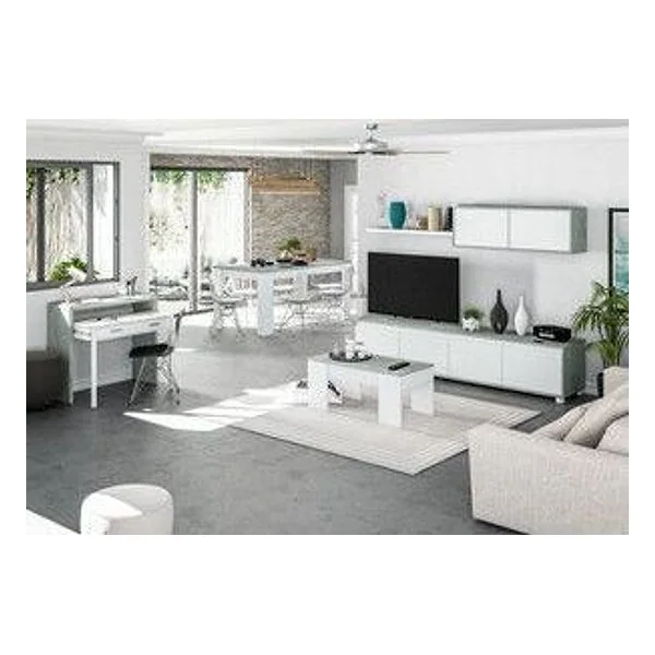 Kit Tavolo Caffè Elev 50X100X45/56H Bianco/Cemen – cod. CPD96402