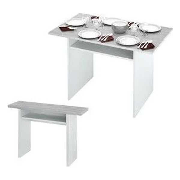 Kit Tavolo Consolle 35/70X120XH75CM Bianco Ceme – cod. CPD99137