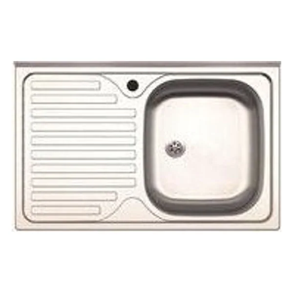 Lavello Appoggio Inox 1 Vasca DX + Gocciolatoio SX 80 cm – cod. CPD17612