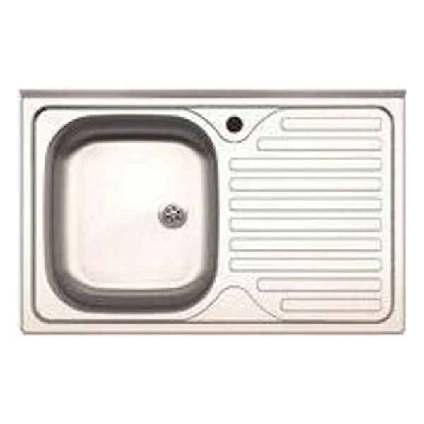 Lavello Appoggio Inox 1 Vasca SX + Gocciolatoio DX 80 cm – cod. CPD502329