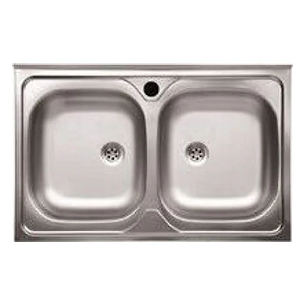 Lavello Appoggio Inox 2 Vasche senza Gocciolatoio 80 cm – cod. CPD502328