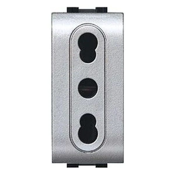 Life 4045 Tec Presa Bipasso 10/16A Argento Satinat – cod. CPD92219