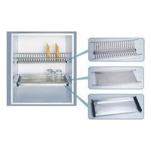 Mensola Scolapiatti Acciaio Inox con Vasch 86 cm – cod. CPD34696