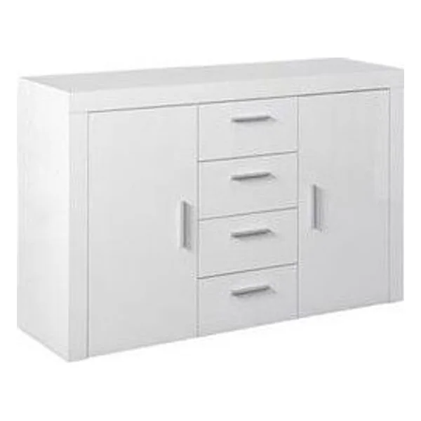 Mobile 2 Ante + 4 Cassetti 134X40XH86 cm Lacc. Bian – cod. CPD8021