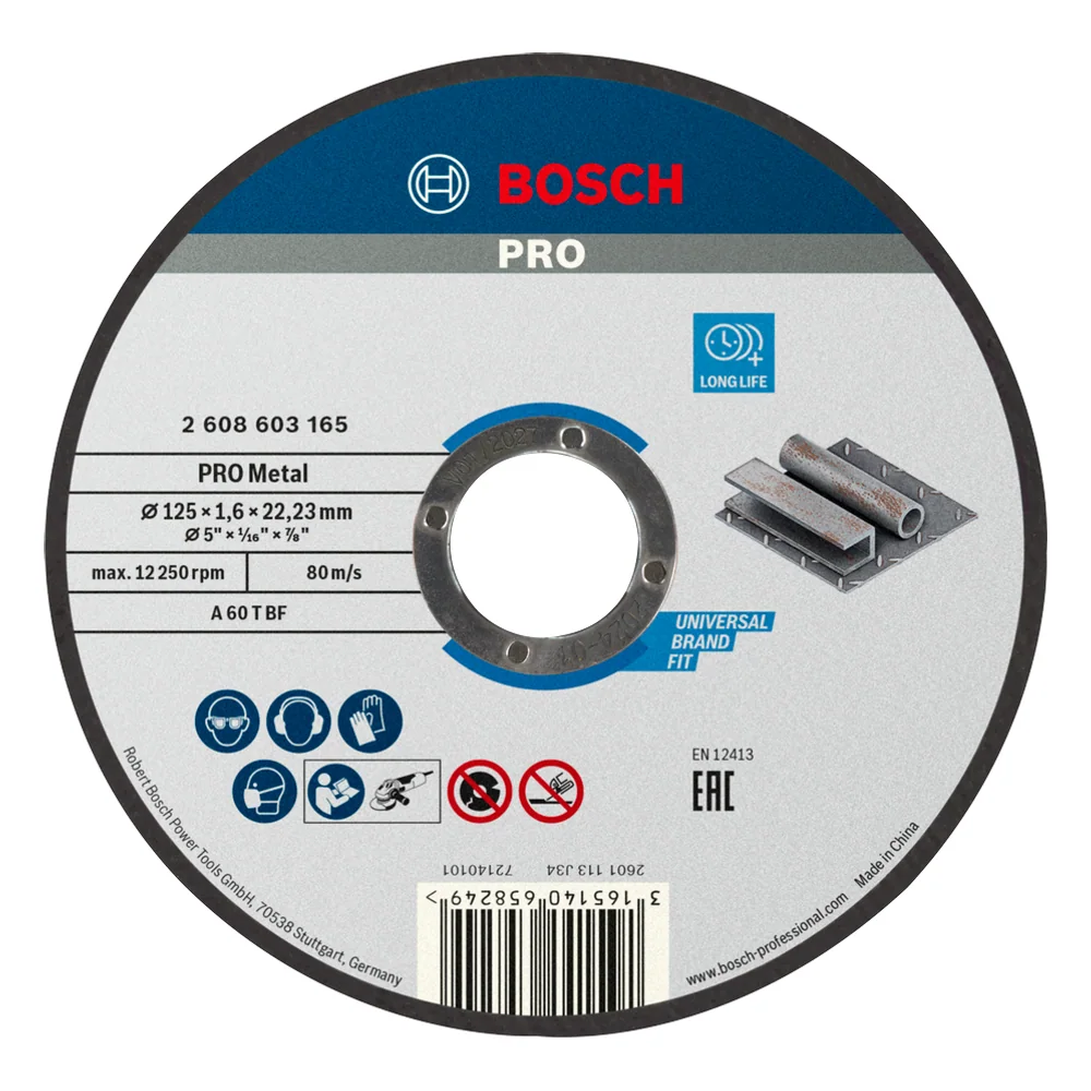 Mola da taglio PRO Metal, 125x1,6x22,23 mm – cod. BOS2608603165