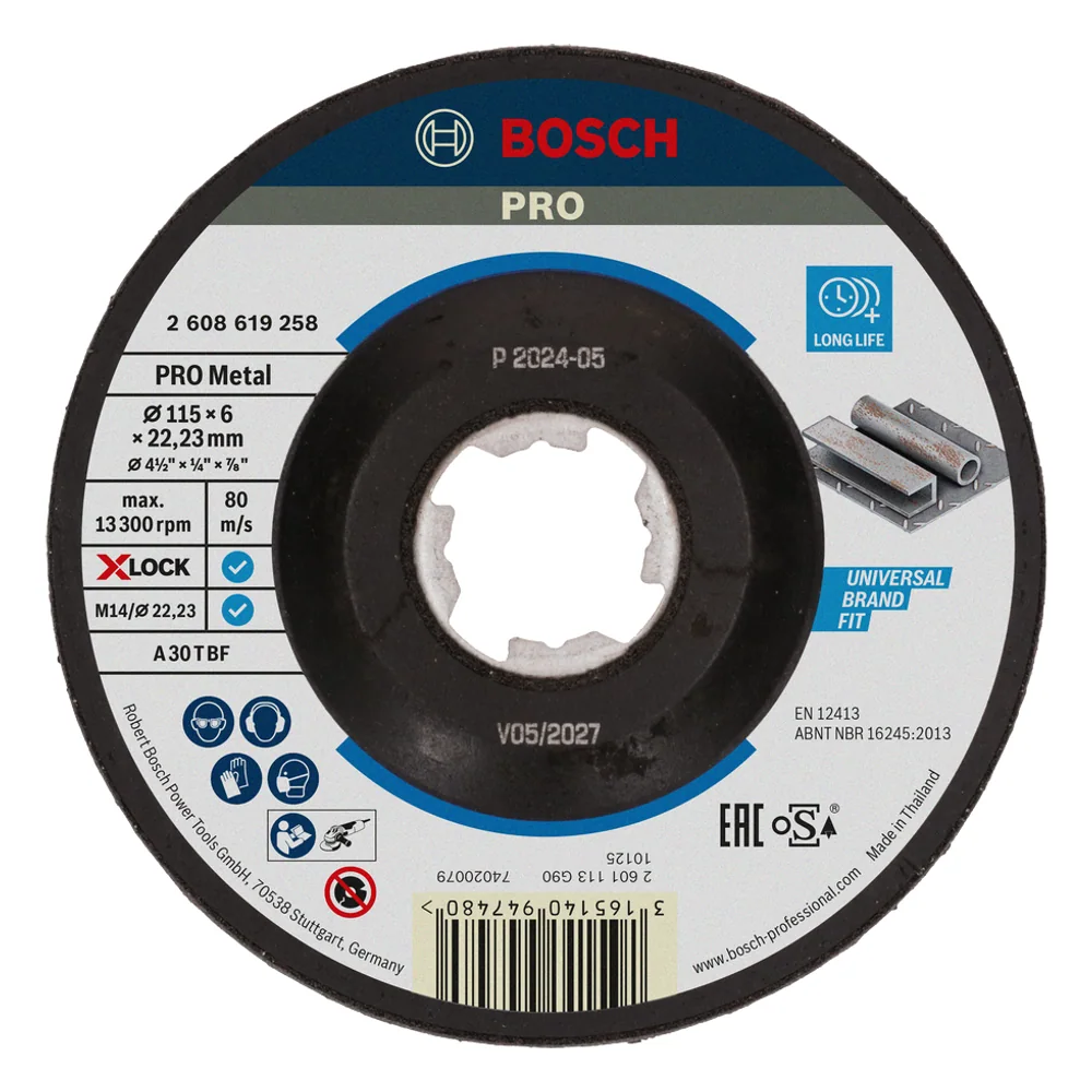 Mola Sbavo X-Lock METAL+INOX 115X6MM Bosch – cod. BOS2608619258