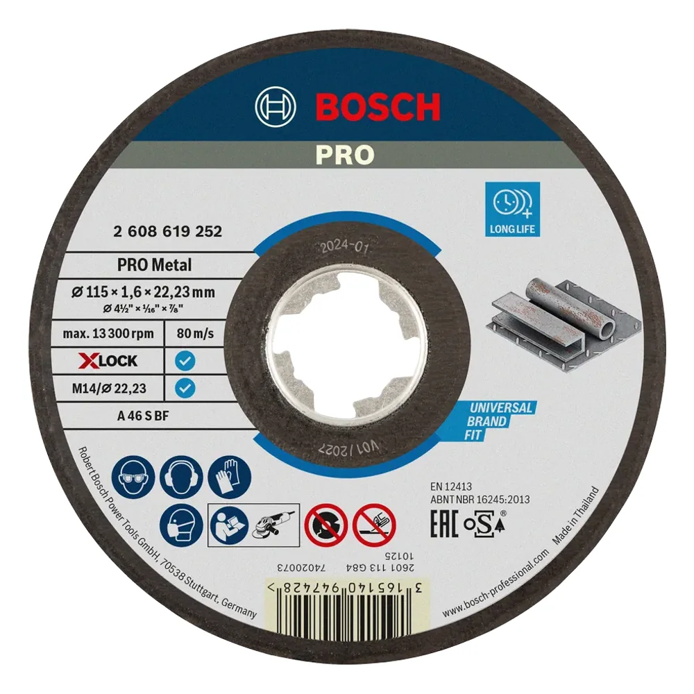 Mola Taglio X-Lock Metal 115X1,6MM Pia Bosch – cod. BOS2608619252