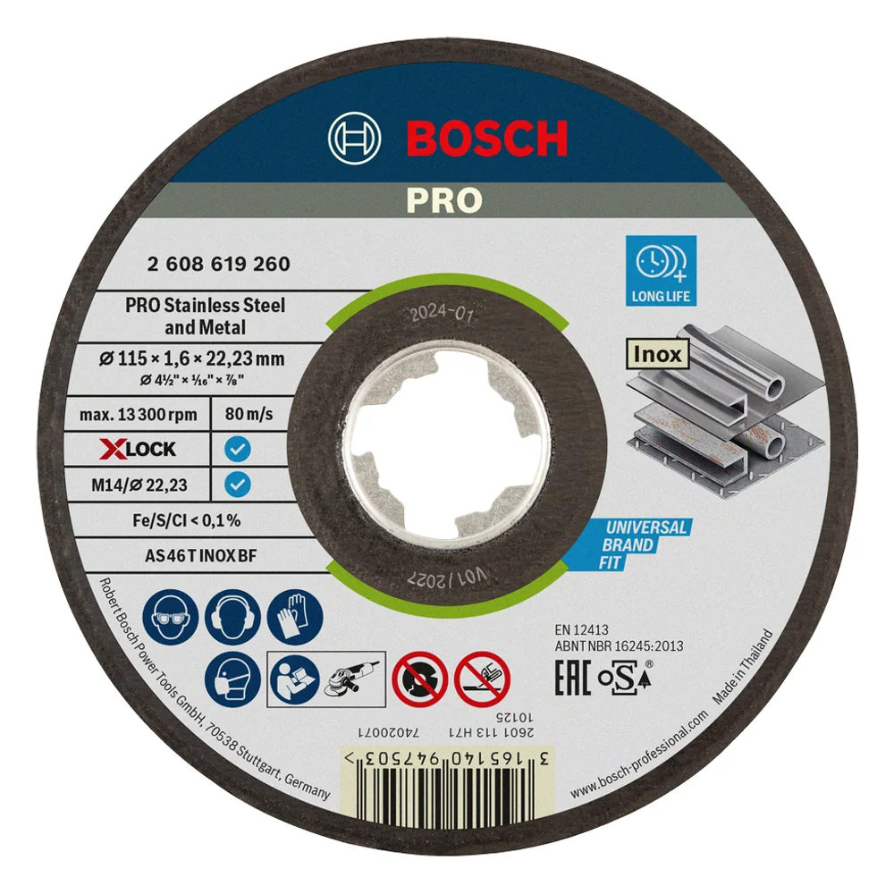 Mola Taglio X-Lock METAL+INOX 115X1,6MM Bosch – cod. BOS2608619260