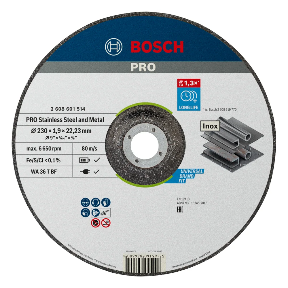MOLE TAGLIO FOR INOX 230x1.9MM BOSCH – cod. BOS2608601514