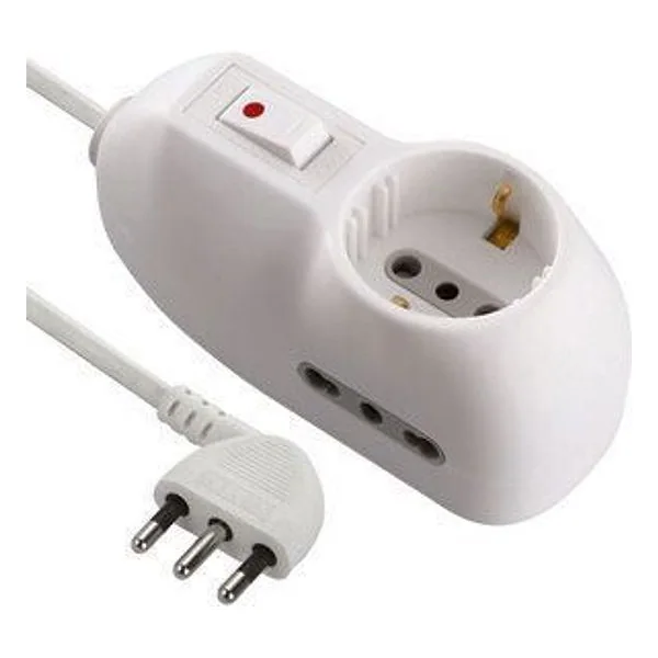 Multipresa 2P BIP+1 Schuko 10A con Int Sicur FIG.7 – cod. CPD91485