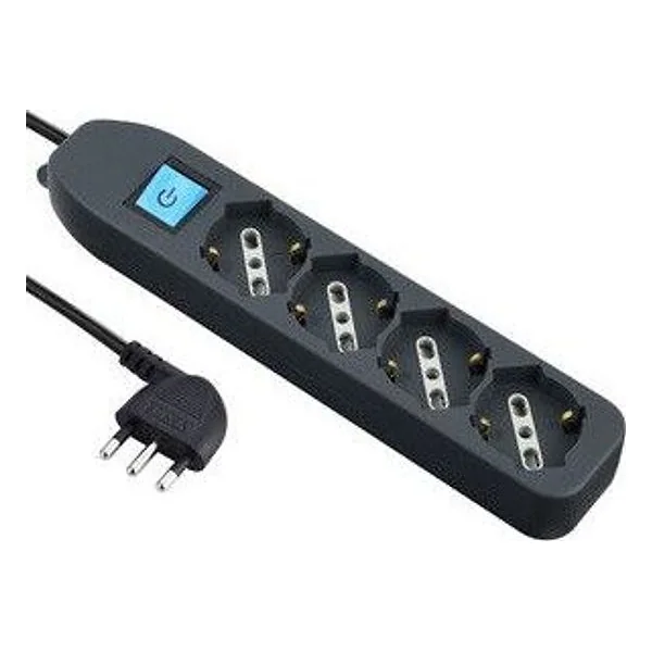 Multipresa 4P Bip/SCHUKO+INTERR Nero FIG.8 – cod. CPD98625