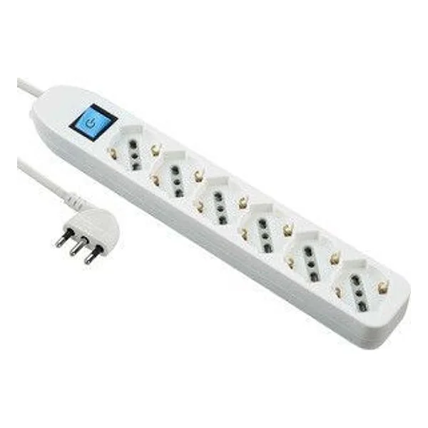 Multipresa 6P Bip/SCHUKO+INTERR Bianco FIG.4 – cod. CPD524