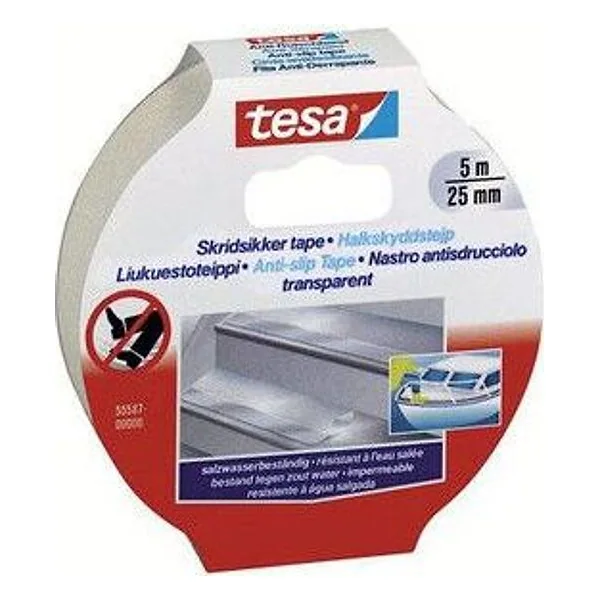 Nastro Antisdrucciolo Tesa 25MMX5M Trasparente – cod. CPD6430