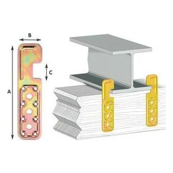 Piastra 756 Sagomata Travi H Acciaio Trop 50X200/30 mm – cod. CPD16615