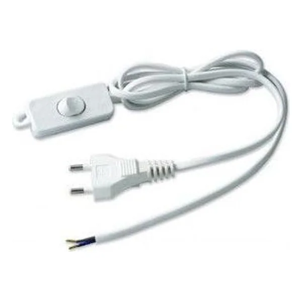 Cavo 1,5 M 2X0,75 con Interruttore Bianco – cod. CPD90575