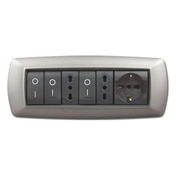 Placca Life Living Plast Acciaio Satinato 7P – cod. CPD41580