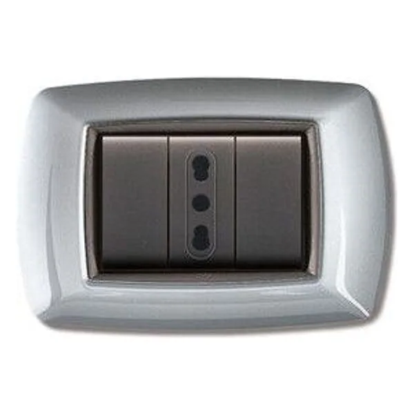 Placca Life Living Plast Alluminio Chiaro 3P – cod. CPD41540