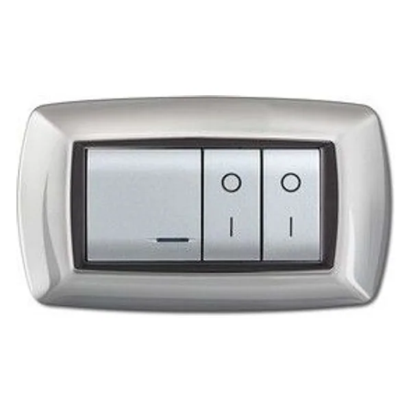 Placca Life Living Plast Alluminio Chiaro 4P – cod. CPD53047