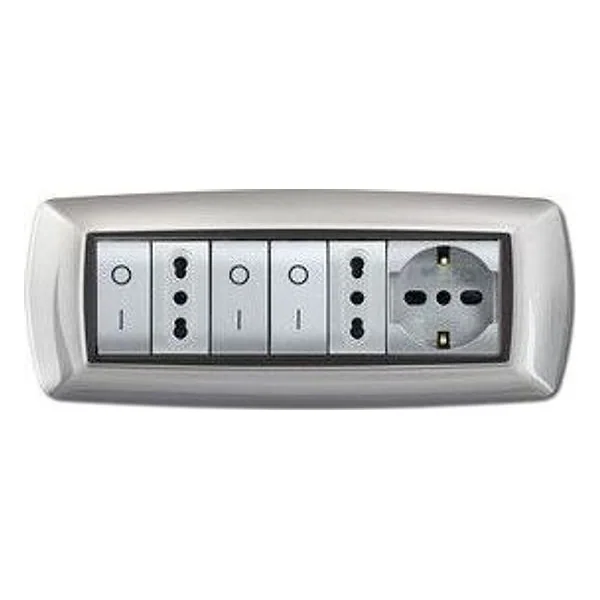 Placca Life Living Plast Alluminio Chiaro 7P – cod. CPD41579