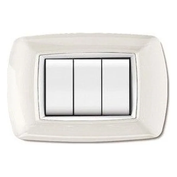 Placca Life Living Plast Bianco 3P Cornice Bianco – cod. CPD98401