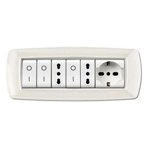 Placca Life Living Plast Bianco 7P Cornice Bianco – cod. CPD98403