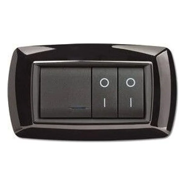Placca Life Living Plast Nero 4P – cod. CPD8827