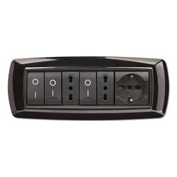 Placca Life Living Plast Nero 7P – cod. CPD8833