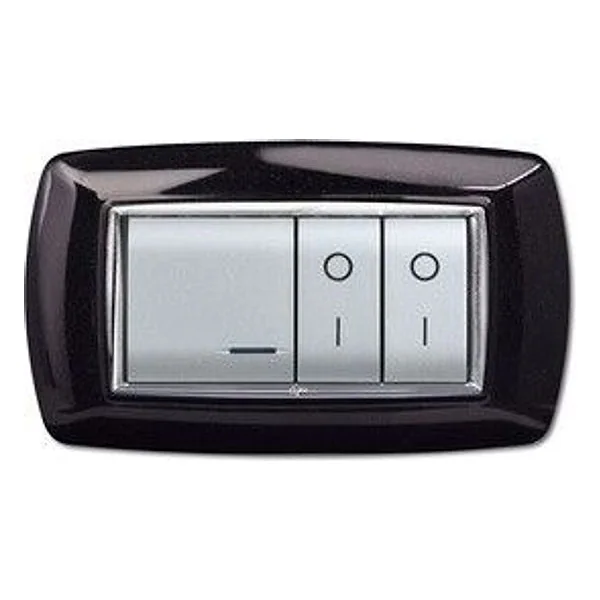 Placca Life Living Plast Nero Glittering 4P – cod. CPD53017