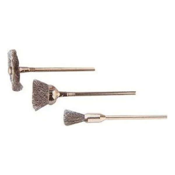 Poggi 476.00 3 Mini Spazzole Acciaio Gambo 3 mm – cod. CPD3628